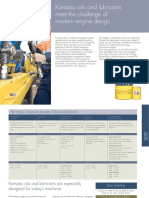 Komatsu Oils and Lubricants Meet The Challenge of Modern Engine Design