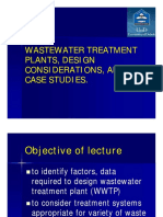 Lecture 15 - 17 Wastewater Treatment Plants, Design Considerations, and Case Studies