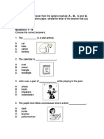 Soalan English Paper 1 Year 3