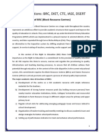 Role and Functions: BRC, DIET, CTE, IASE, DSERT Role and Functions of BRC (Block Resource Centres)