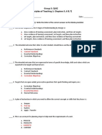 Group 3. QUIZ (Principles of Teaching 1: Chapters 5, 6 & 7)