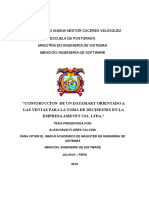 Construccíon de Un Datamart Orientado A Las Ventas para La Toma de Decisiones en La Empresa Amevet CIA. Ltda.