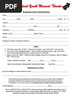 Shenandoah Youth Musical Theater Registration Form