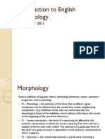 Introduction To English Morphology: 14 October 2011