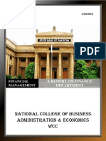 National College of Business Administration & Economics WCC: A ON Finance Department