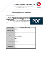 Employee Clearance Form - Resignation