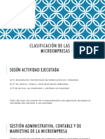 Clasificación de Las Microempresas