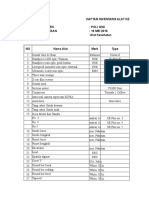 Daftar Inventaris Alat Kesehatan Nama Departemen: Poli Gigi Tanggal Pendataan: 16 MEI 2016 Jenis Barang:Alat Kesehatan