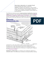 Hydraulic Conductivity (K) : Tests) Are Performed To Estimate Site-Specific Values For