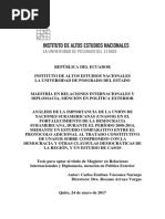 Analisis de La Importancia de La Unasur en El Fortalecimiento de La Democracia