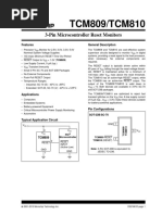 TCM809/TCM810: 3-Pin Microcontroller Reset Monitors