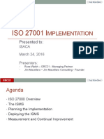 SF ISACA March16 ISO 27001 Implementation