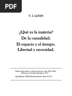 LENIN-materia, Causalidad, Libertad Necesidad