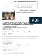 Eja: Avaliação de Artes - 6º e 7º Ano - História Do Teatro Amazonas