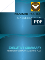 NAMARJE Pte. LTD.: Marketing Plan