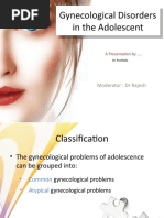 Gynecological Disorders in The Adolescent Gynecological Disorders in The Adolescent