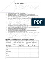 Skin Touch Receptors Prac. Names ..: Two Point Discrimination Test Results Part 1 and Part 2