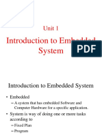 Unit 1: Introduction To Embedded System