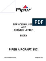 PIPER Service Bulletin Letter Index