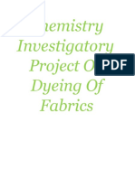 Chemistry Project On Dyeing of Fabrics Class XII