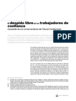 El Despido Libre de Los Trabajadores de Confianza