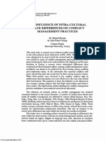 The Influence of Intra-Cultural Value Differences On Conflict Management Practices