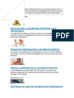 La Mayoría de Accidentes Eléctricos Se Dan en El Medio Laboral y en El Hogar