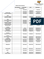 Production Schedule: Process Website/ Medium Time Taken Date Individual Pre-Production