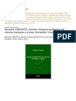 Edgar Luiz XXI Resenha CHIZZOTTI, Antônio. Pesquisa Qualitativa em Ciências Humanas e Sociais. Petrópolis Vozes, 2006. P. 19-61.