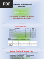 Accounting For Managerial Decisions: MBA Trimester - I