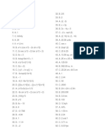 Answer Key Calculus MCQ