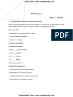 CBSE Class 6 French Practice Worksheets