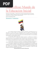 Maravilloso Mundo de La Educacion Inicial