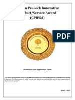 Golden Peacock Innovative Product/Service Award (Gpipsa) : Guidelines-cum-Application Form