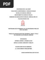 Responsabilidad Patrimonial de Los Funcionarios Públicos en El Salvador