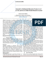 Implementation of Unimodal To Multimodal Biometric Feature Level Fusion of Combining Face Iris and Ear in Multi-Modal Biometric System