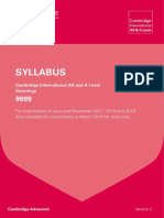 Syllabus: Cambridge International AS and A Level Sociology