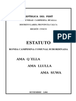 Estatuto Ronda Campesina Comunal Subordinada