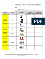 Registro de Evaluacion de Vocabulario Basico Con Pictogramas