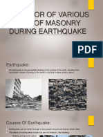 Behavior of Various Types of Masonry During Earthquake