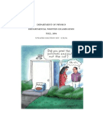 Department of Physics Departmental Written Examination FALL, 2004 Updated Solution Set: 9/28/04