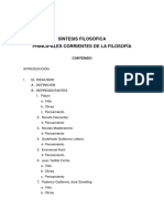 Síntesis Filosófica - Principales Corrientes de La Filosofia