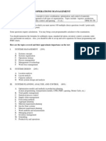 Operations Management: Here Are The Topics Covered and Their Approximate Importance On The Test