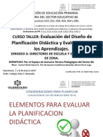 Evaluación Del Diseño de Planificación Didáctica y Evaluación de Los Aprendizajes