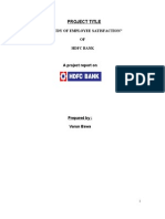 A Project Report On Employees Satisfaction Regarding HDFC Bank