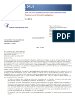 2012 FDA - Warning Letter To Home Care Technologies USA, Inc