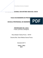 Propiedades Fisicas, Quimicas y Biologicas Del Agua