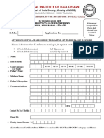 M Tech Application Form 2017