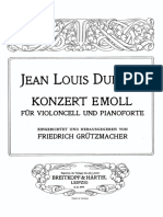 Duport, Jean-Louis - Cello Concerto No.4 in E Minor (PF Score)