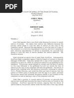 FL 4th DCA - Reversed - Service of Process Insufficient - JOSE E. VIDAL, Appellant, V. SUNTRUST BANK, Appellee. No. 4D09-3019